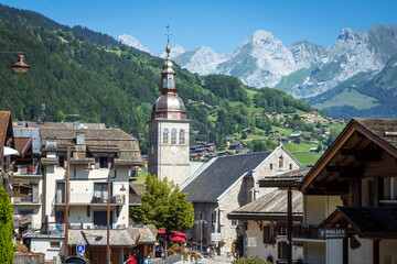 Wall Mural - Church in the Village of the Grand Bornand, France