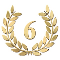 Wall Mural - 3D gold laurel wreath 6 vector isolated on a white background	
