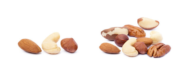 Wall Mural - Mixed nuts isolated on white background
