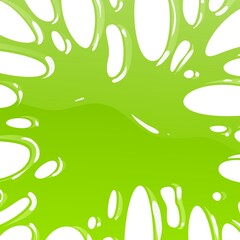 Wall Mural - Green slime. Toxic dirty mucus realistic. Bright glossy liquid, spot of poison dribble silhouette, abstract blot square backdrop, slug stain vector cartoon isolated illustration