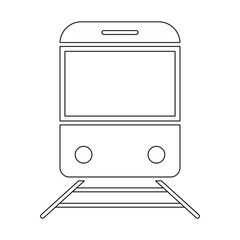 Wall Mural - train icon. transportation line sign. metro outline symbol. vector illustration isolated on white.