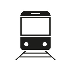 Wall Mural - train black icon. transportation silhouette sign. metro outline symbol. vector illustration isolated
