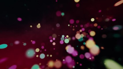 Wall Mural - abstract looping motion background with flying bright particles. animated overlay with bokeh colorfu