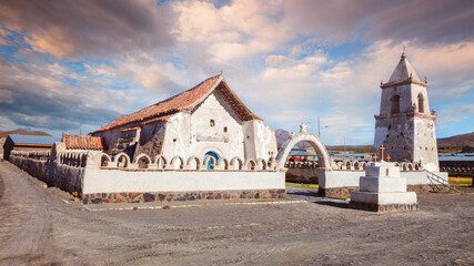 Church of the commune of Colchane, in the Tarapaca region, in the volcano Isluga National Park, Chile