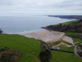 Porthluney beach near caerhays Cornwall England uk 