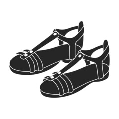 Sticker - Sandal vector black icon. Vector illustration flipflop on white background. Isolated black illustration icon of sandal.