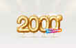 Thank you followers peoples, 2k online social group, happy banner celebrate, Vector