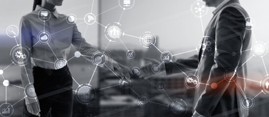 Wall Mural - Workflow organisation structure on virtual screen. Business structure