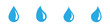 Conjunto de icono de gota azul de agua de lluvia, diferentes formas. Gota líquida. Ilustración vectorial
