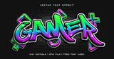Fototapeta Młodzieżowe - Gamer text, graffiti editable text effect style