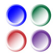 Concave button icon set. Blue, green, pink, purple colors. Pastel tones. App element. Vector illustration. Stock image. 