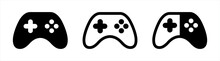 Videogame Icons Set. Video Game Controller Or Gamepad Flat Icon For Apps And Websites Vector Illustration.