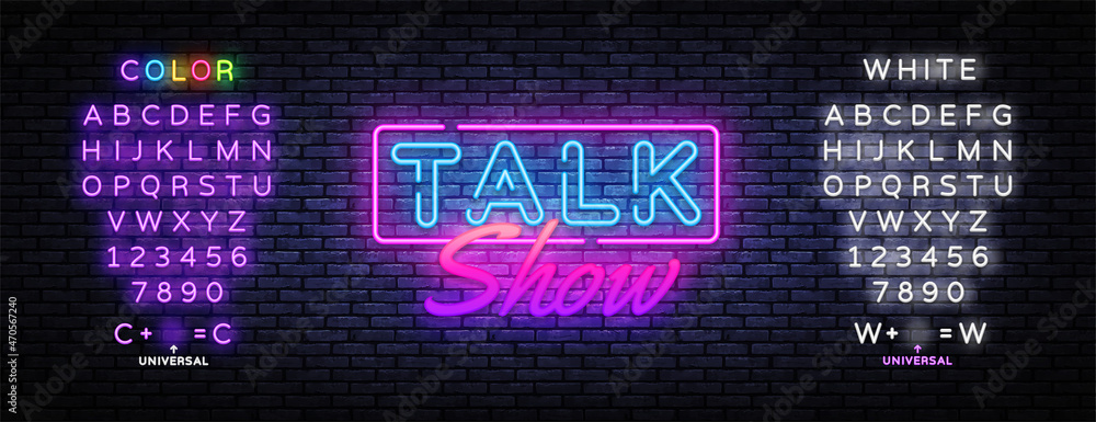 Talk show neon for banner design. Vector talk show neon for concept ...