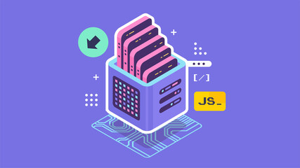 Wall Mural - open source vector illustration. programming language concept. developer protocol platform interface