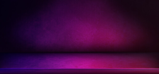 Wall Mural - blue purple color on wall room for background, violet purple backdrop, copy space for advertise prod