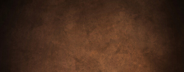 Wall Mural - Dark  bordered vignette Grunge uneven brown concrete background texture