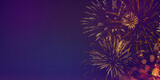 Fototapeta Panele -  Festive new years fireworks in the dark night sky, banner for website with copy space for text