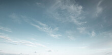 Panorama Of Blue Sky With Cirrus Clouds