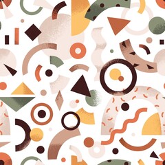 Leinwandbilder - Abstract geometric pattern. Seamless background with geometry shapes and figures. Modern texture design. Endless repeating creative print for wrapping and decoration. Colored flat vector illustration