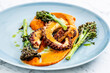 © Westend61 - Garnished octopus served in plate on table