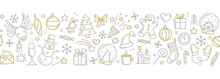 Merry Christmas Happy New Year Seamless Background Pattern.