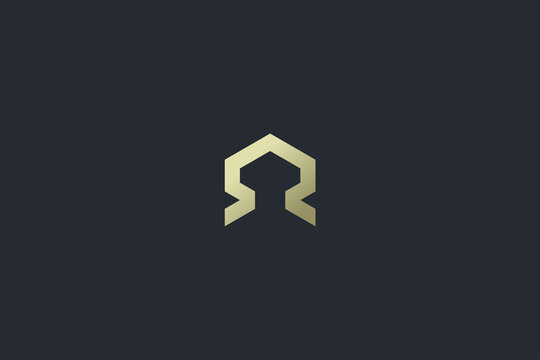 Luxury Geometrical Elegant Letter A Dark Background Vector Logo Template