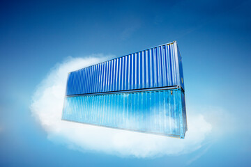 Wall Mural - Container in cloud a software infrastructure concept