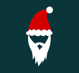 Canvas Print - Santa Claus beard and hat costume.