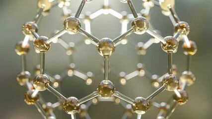 Wall Mural - fullerene carbon molecule, molecular structure 3d animation.
