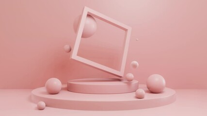 minimal podium display for product stand, cycled loop 3d animation.