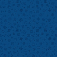 Wall Mural - STEM vector concept blue seamless pattern or background