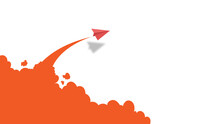 Start Up  Concept Illustration. Rocket Ship Launch With Cloud. Vector Of Rockets Taking Off Concept Of Start Up Business. Launching A Business Project With Rocket Concept Vector Illustration.