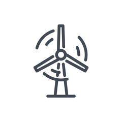 Wall Mural - Wind turbine line icon. Wind power energy vector outline sign.