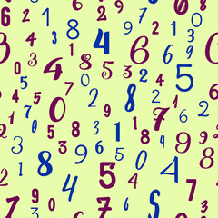 Sticker - Colorful numbers. education, school concept. Seamless vector EPS 10 pattern. Flat style