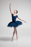 Fototapeta  - Beautiful ballerina posing in studio.