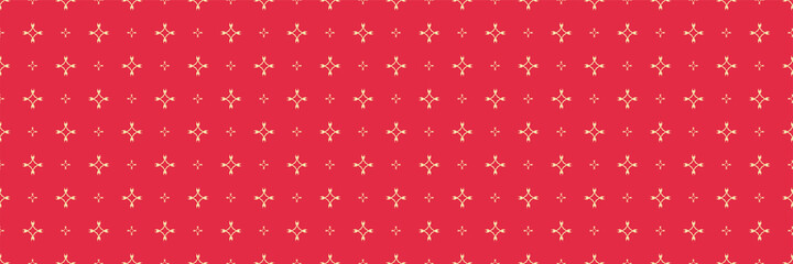 Sticker - Colorful background image with simple decorative ornament on red background for your design projects, seamless pattern, wallpaper textures with flat design. Vector illustration