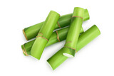 Fototapeta Sypialnia - Green bamboo isolated on white background with clipping path and full depth of field. Top view. Flat lay