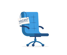 Vacant Office Chair Labor Shortage Concept Icon. Clipart Image Isolated On White Background