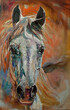 Horse head oil on canvas original art work hand made modern 