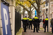 07 November 2021, Hague, Netherlands, Malieveld, Protest against measures for preventing COVID-19 infections, police forces on duty, providing order and protecting people lives  and property