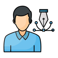 UI UX Designer Concept, Creative Graphic Vector Color Icon Design, Software and web development symbol on white background, Computer Programming and Coding stock illustration