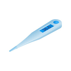 Sticker - Isometric Medicine Thermometer Composition