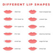 Set of different lip shapes.