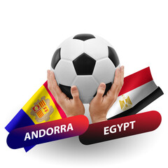 Soccer football competition match, national teams andorra vs egypt