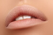 © marinafrost - Perfect Natural Lip Makeup. Close Up Macro Photo with Perfect Clean Skin, Light Fresh Lip Make-up. Beautiful Spa Lips