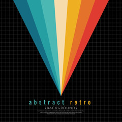 Wall Mural - retro colors vertical lines background abstract. vintage 70s burst stripe colorful rainbow. vector i