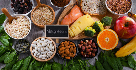 Wall Mural - Composition with food products rich in magnesium