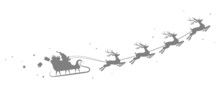 Christmas Santa Claus With His Sled And Reindeer