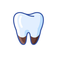 Illustration of aching tooth. Dentistry and health care icon. Stomatology medical item.