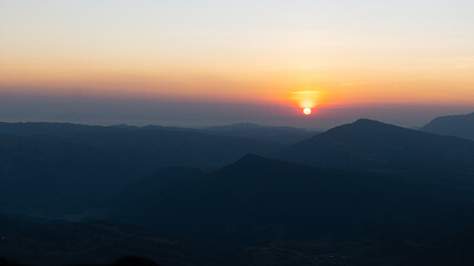 Wall Mural - mountain at sunrise view point at phurua nation park